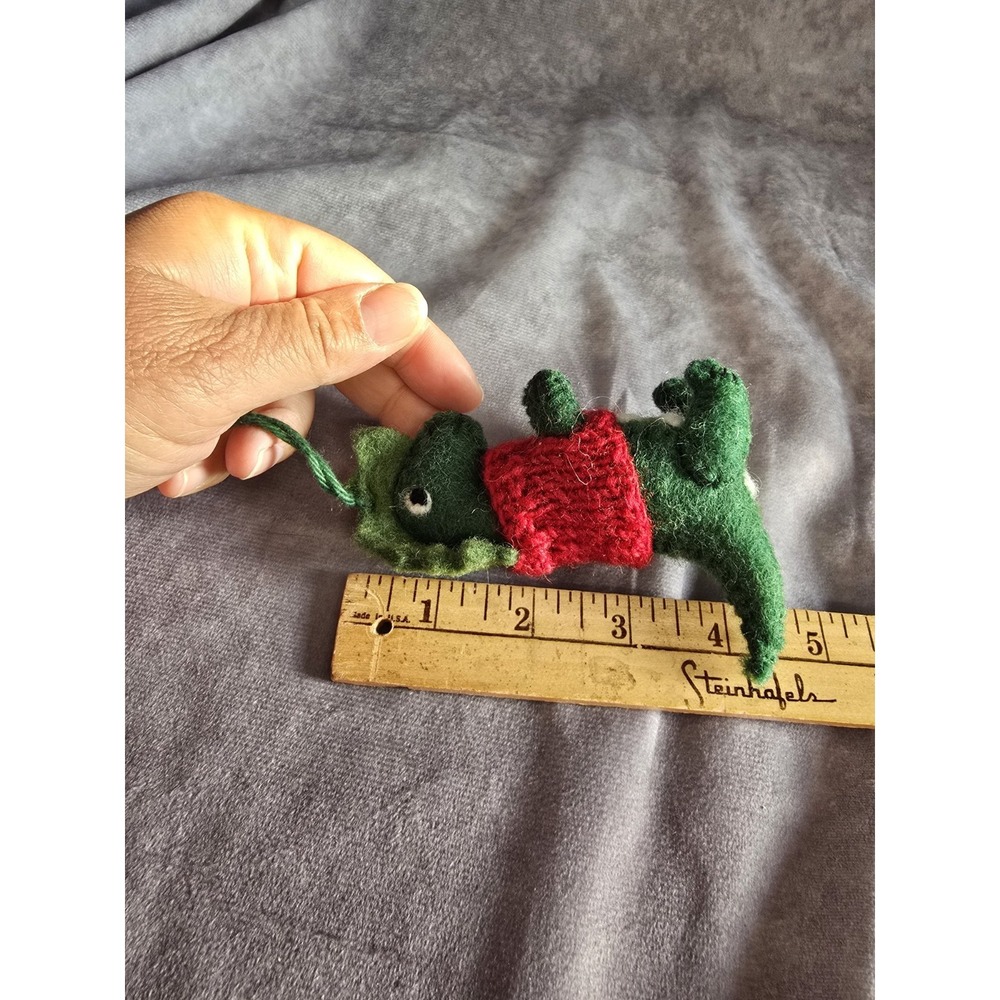 World Market Wool Dinosaur with Sweater Ornaments Set of 2 - Picture 14 of 15